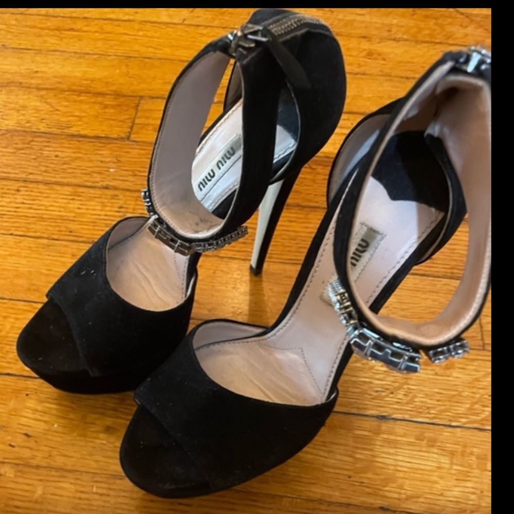 Embellished Miu Miu Platform Heels - image 4